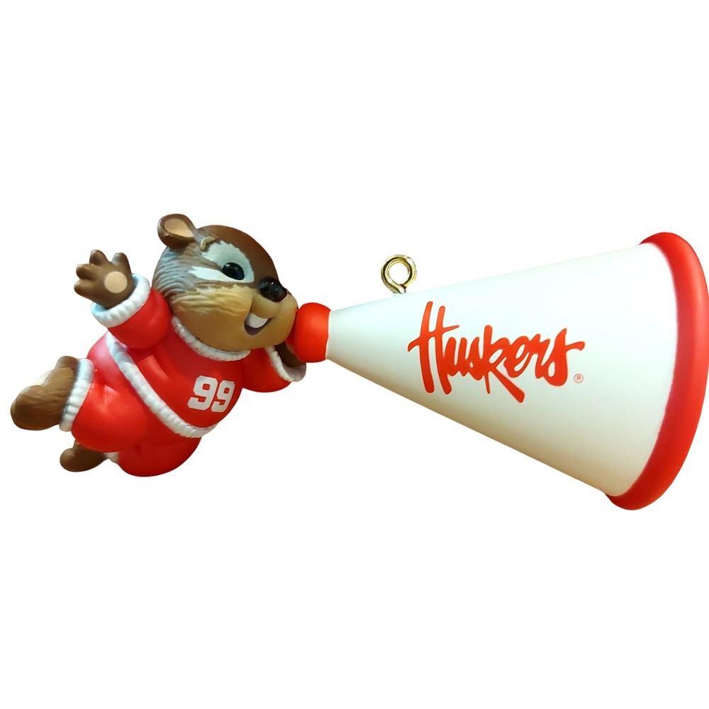 Vintage Hallmark Keepsake 1999 Nebraska Cornhuskers Chipmunk Mascot Ornament